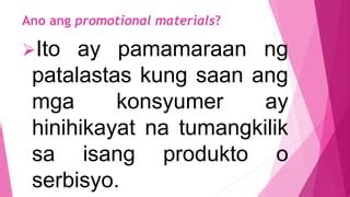 promo materials kahulugan|Aralin 5.